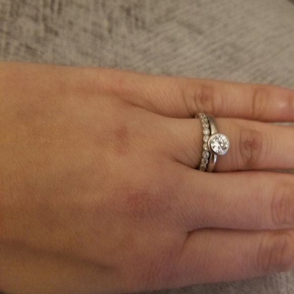 2 Sterling silver rings with cubic zirconia - Picture 3 of 3